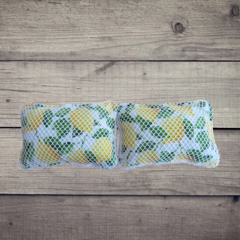 Reusable Sponge, Lemon Scrubby Dish Sponge, Set of 2